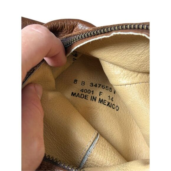 Frye Over The Knee Western Leather Boots size 8 B Brown - Picture 3 of 13